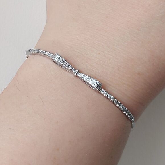 925 Silver Bowknot Bracelet - Picture 5 of 15